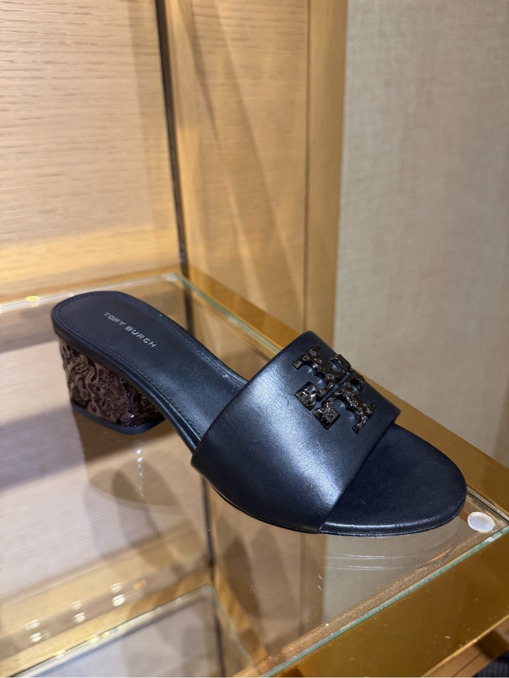 TORY BURCH EVERLY LEATHER BLOCK 45MM SLIP ON SANDAL